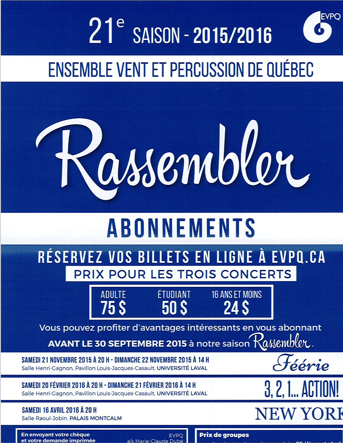 Archives programmation Dépliant 2015-2016 EVPQ